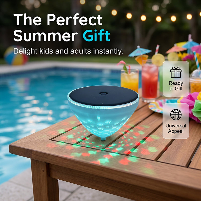 Lampe solaire flottante pour piscine avec projection de poisson