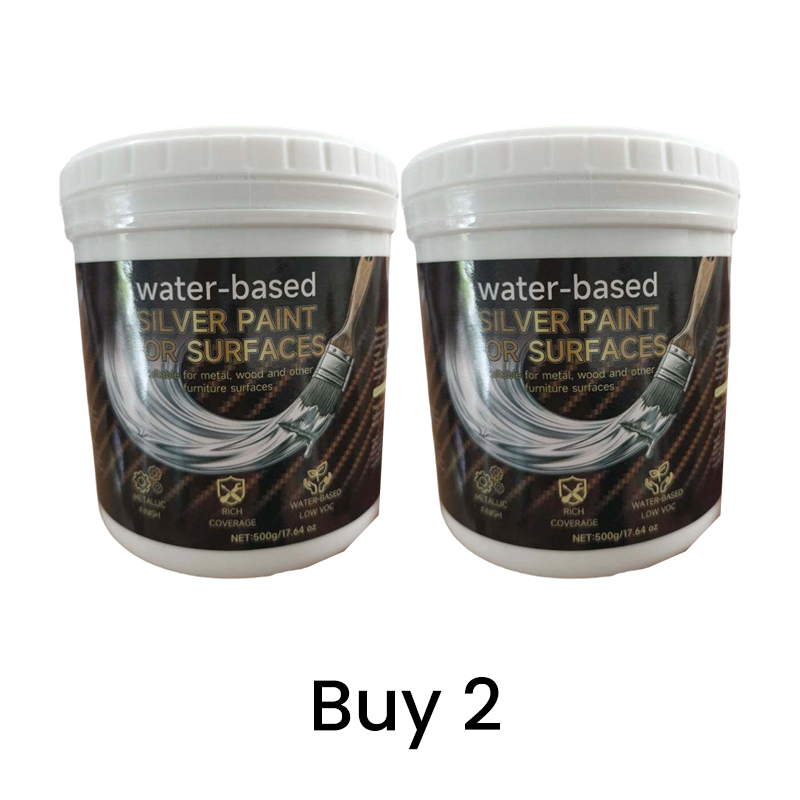 Peinture argentée à base d'eau pour métal et bois