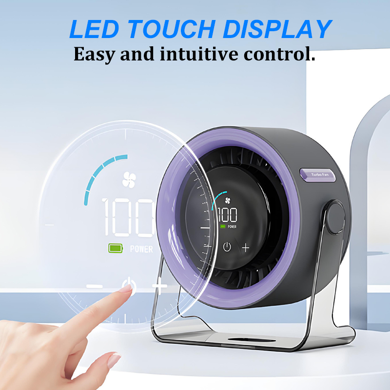 Ventilateur de Bureau 2026 – USB Rechargeable avec Écran LED | 100 Vitesses, Inclinaison à 120° & Oscillation Complète | Ultra-Silencieux pour Chambre, Bureau & Camping | Jusqu'à