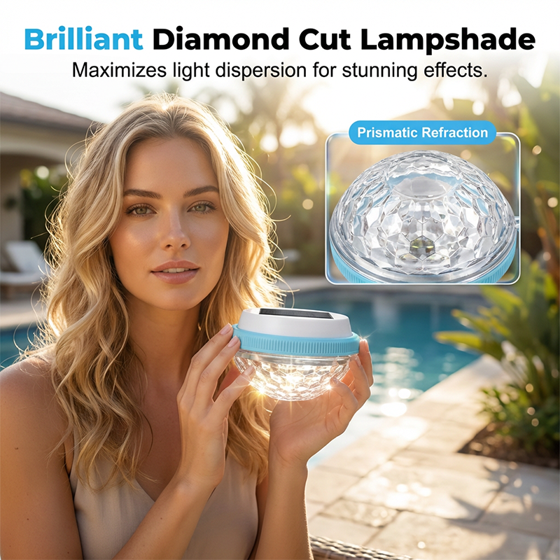 Lampe solaire flottante LED pour piscine – Changement de couleur, marche/arrêt automatique, étanche. Idéale pour piscine, bassin ou spa – Crée une atmosphère nocturne féerique !