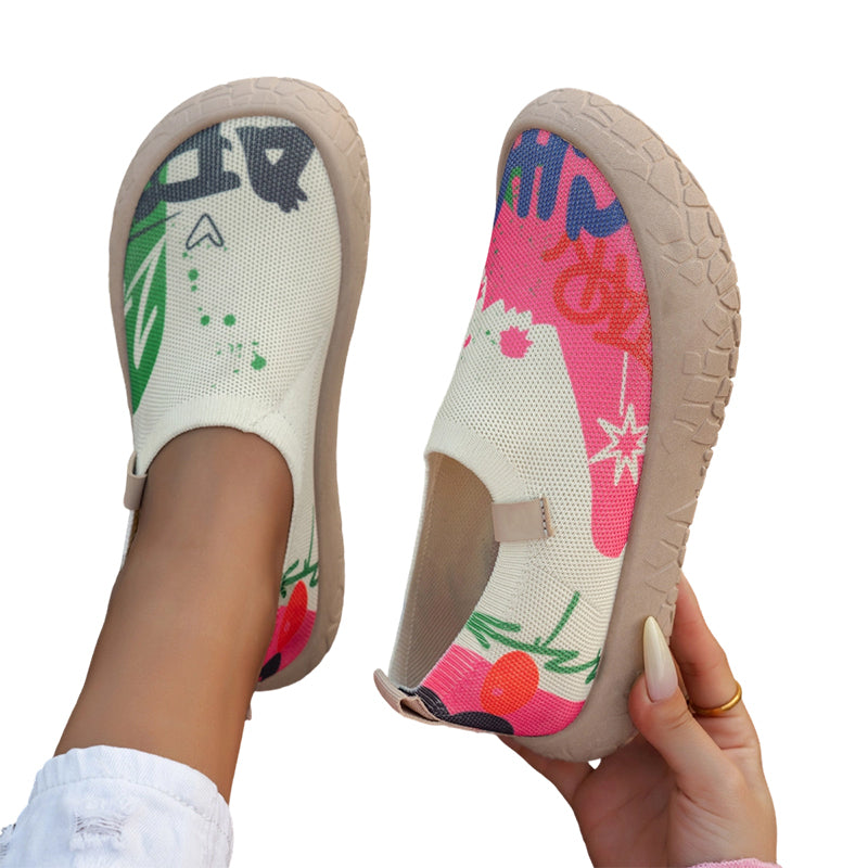 Chaussures de Marche Légères pour Femmes – Tricot Respirant, Semelle Souple, Confort sans Lacets