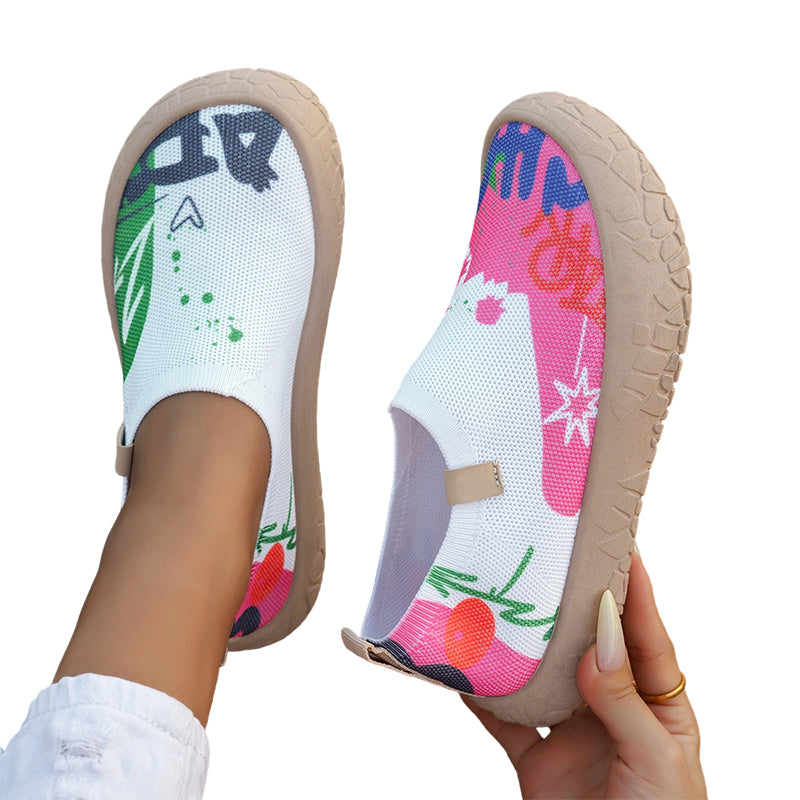 Chaussures de Marche Légères pour Femmes – Tricot Respirant, Semelle Souple, Confort sans Lacets