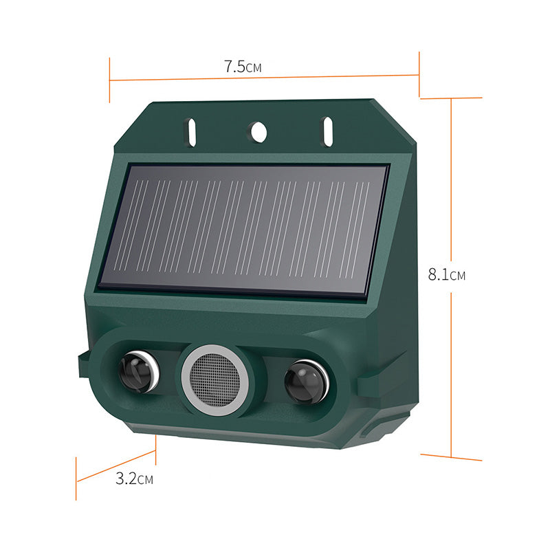 Répulsif animal solaire 2026 – Ultrasons + lumière clignotante. Résistant aux intempéries, protection 24h/24 et 7j/7. Éloigne les nuisibles naturellement.