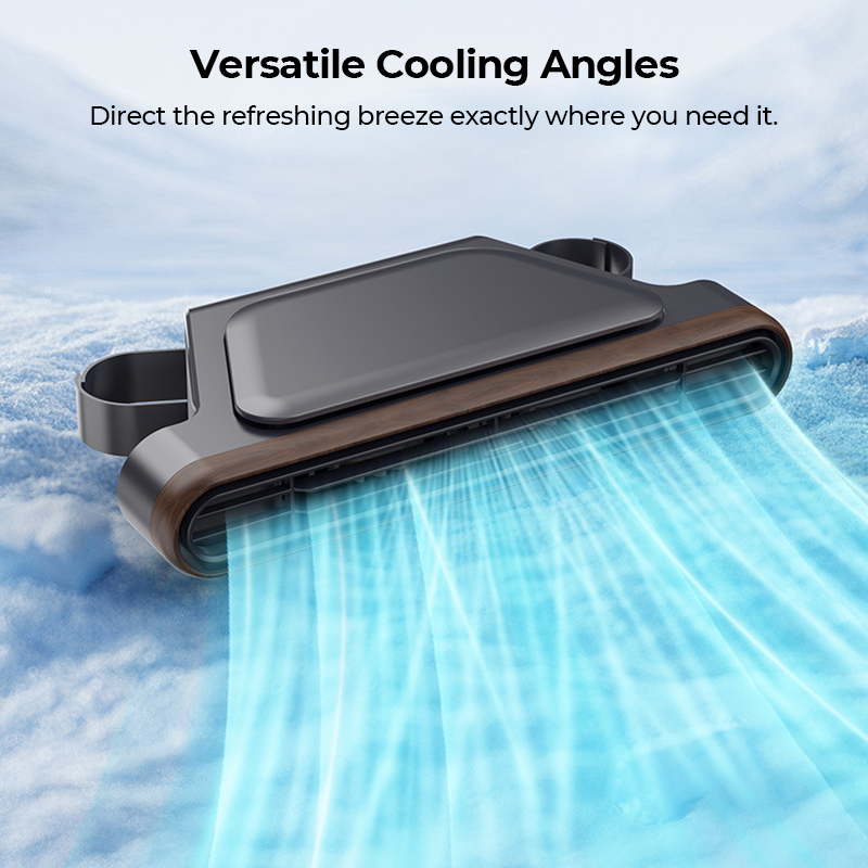 Ventilateur de Siège Auto BreezGoTM – Ventilateur Rechargeable Clip-On 3 Vitesses avec Batterie 3000 mAh | Chargement USB-C pour Voitures, Voitures de Golf et Camping-cars