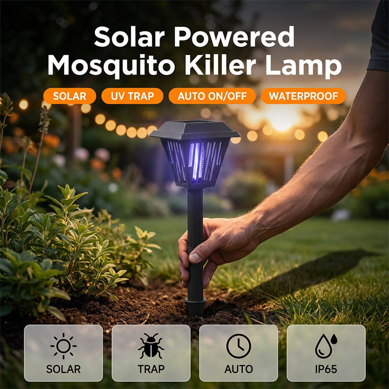 Lampe anti-moustiques solaire extérieure - Utilisation sur piquet ou sur pied
