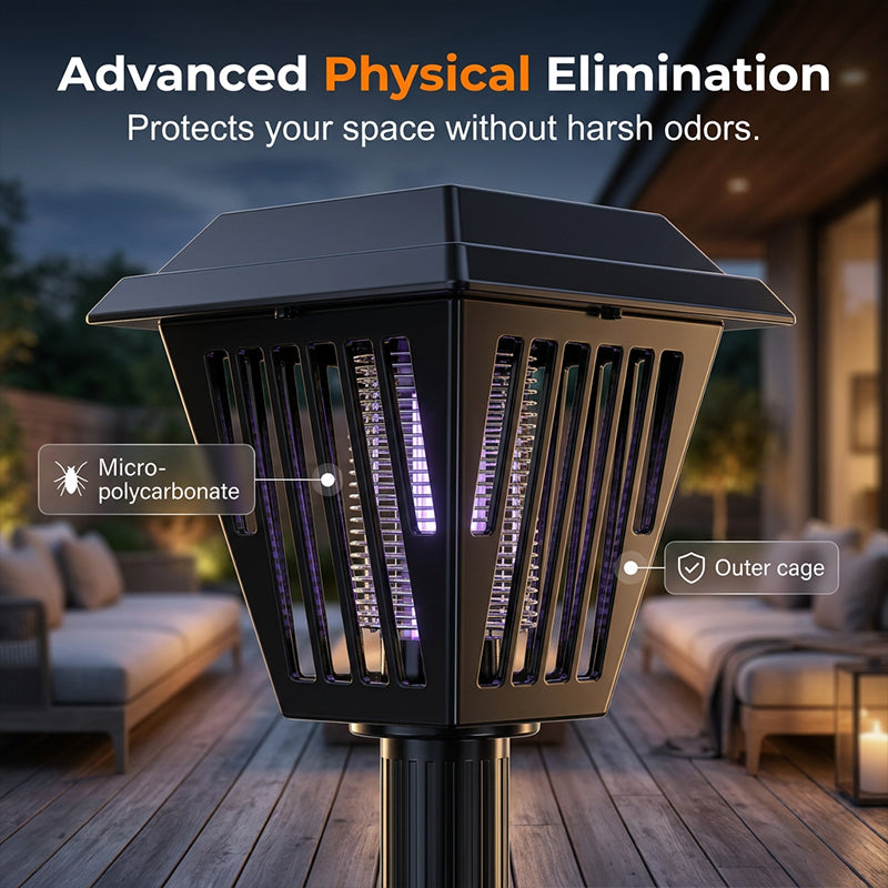 Lampe anti-moustiques solaire extérieure - Utilisation sur piquet ou sur pied