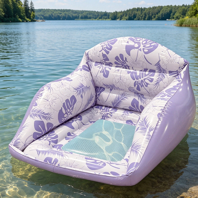 Matelas de piscine gonflable en forme de U – Ergonomique, siège en maille rafraîchissant, portable