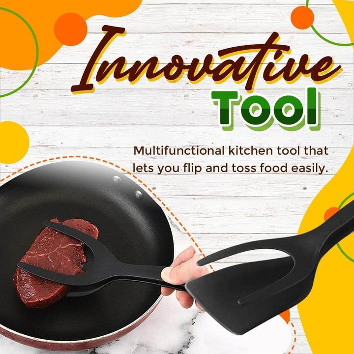 Pince Spatule 2 en 1 – Silicone Résistant à la Chaleur & Poignée Antidérapante – Indispensable pour la Cuisine