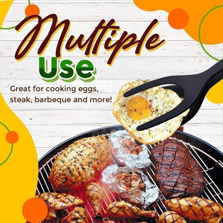 Pince Spatule 2 en 1 – Silicone Résistant à la Chaleur & Poignée Antidérapante – Indispensable pour la Cuisine