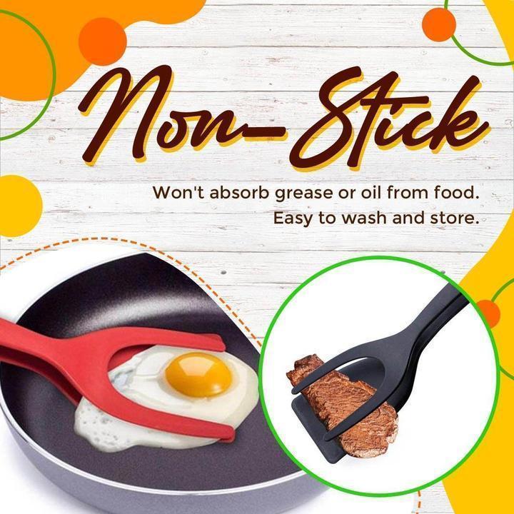 Pince Spatule 2 en 1 – Silicone Résistant à la Chaleur & Poignée Antidérapante – Indispensable pour la Cuisine