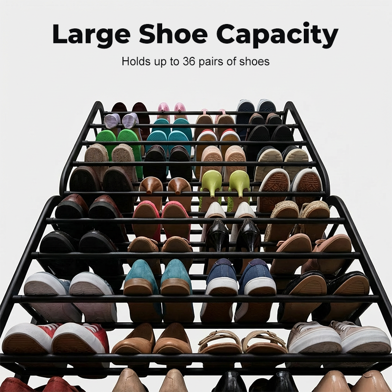 MAINTENANT ! Range-chaussures de porte à suspendre – 24 compartiments et installation sans outils – Convient aux portes standard, peut contenir jusqu'à 24 paires – parfait pour l'entrée ou le placard