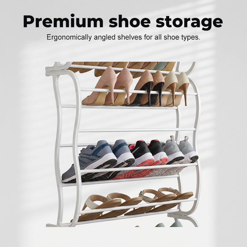 MAINTENANT ! Range-chaussures de porte à suspendre – 24 compartiments et installation sans outils – Convient aux portes standard, peut contenir jusqu'à 24 paires – parfait pour l'entrée ou le placard