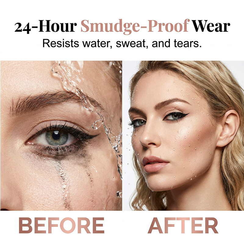 Eyeliner liquide de précision – Imperméable, anti-taches, pointe micro-fine