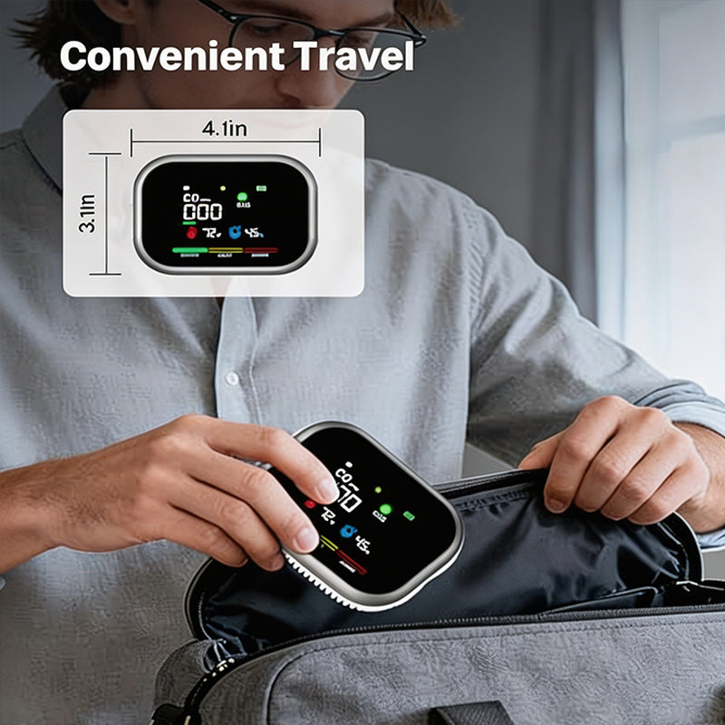 Alarme multi-gaz portable avec écran LCD et batterie de secours