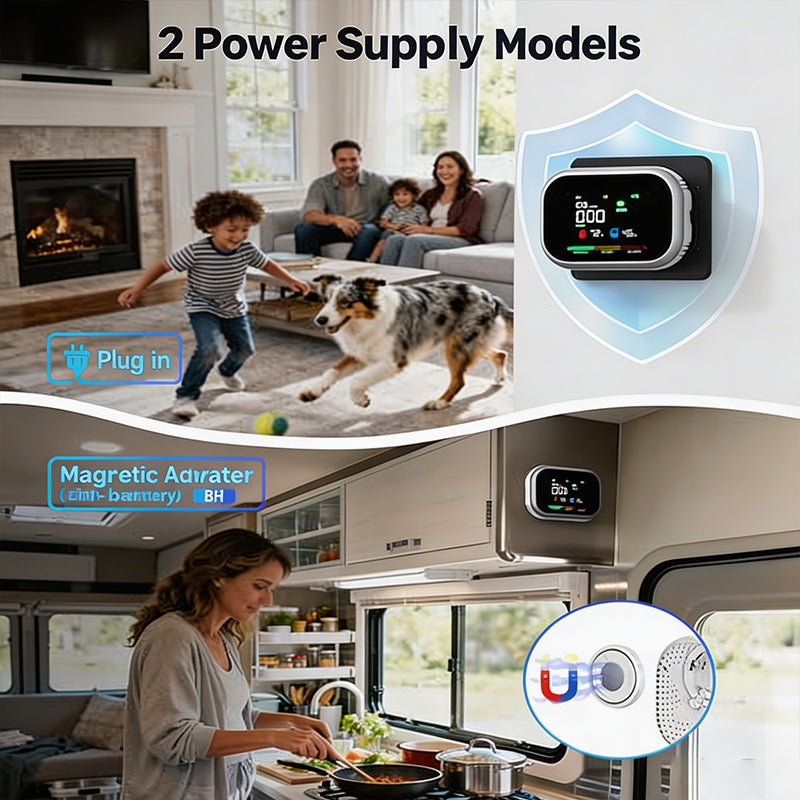Alarme multi-gaz portable avec écran LCD et batterie de secours