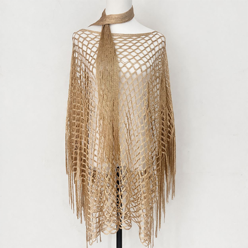 Paréo en crochet métallique d'été – Léger, fluide et élégamment stylé pour l'été