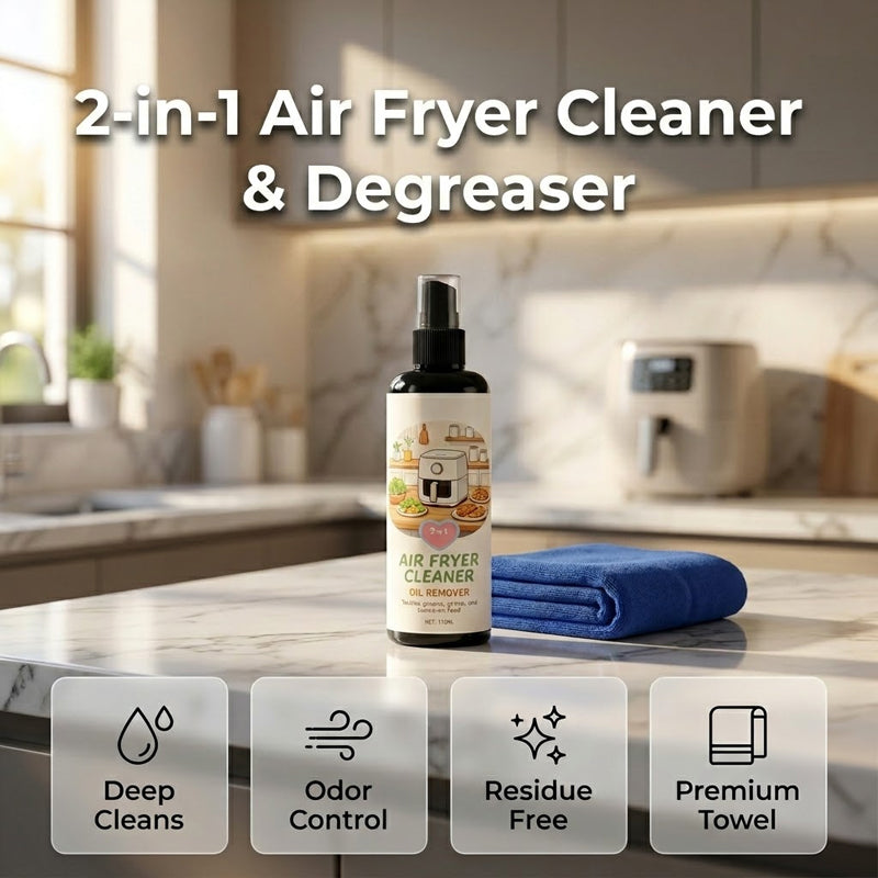 Nettoyant et Dégraissant 2-en-1 en Spray pour Friteuse à Air Chaud