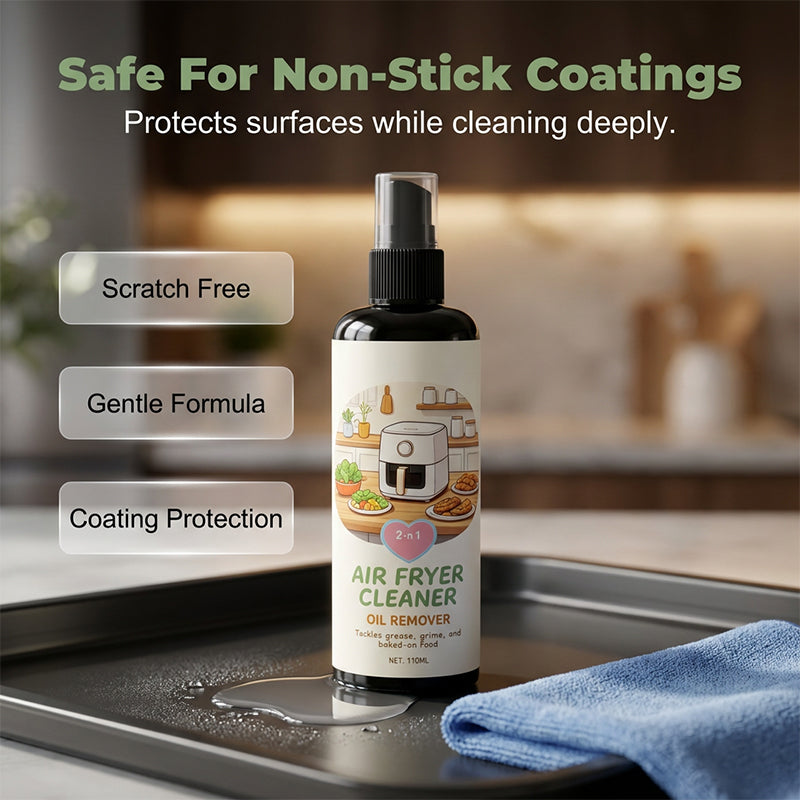 Nettoyant et Dégraissant 2-en-1 en Spray pour Friteuse à Air Chaud