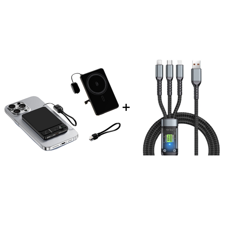 Chargeur magnétique professionnel pour voyageurs et professionnels | Filaire 22,5 W & sans fil 15 W | 10 000 mAh | Livraison rapide