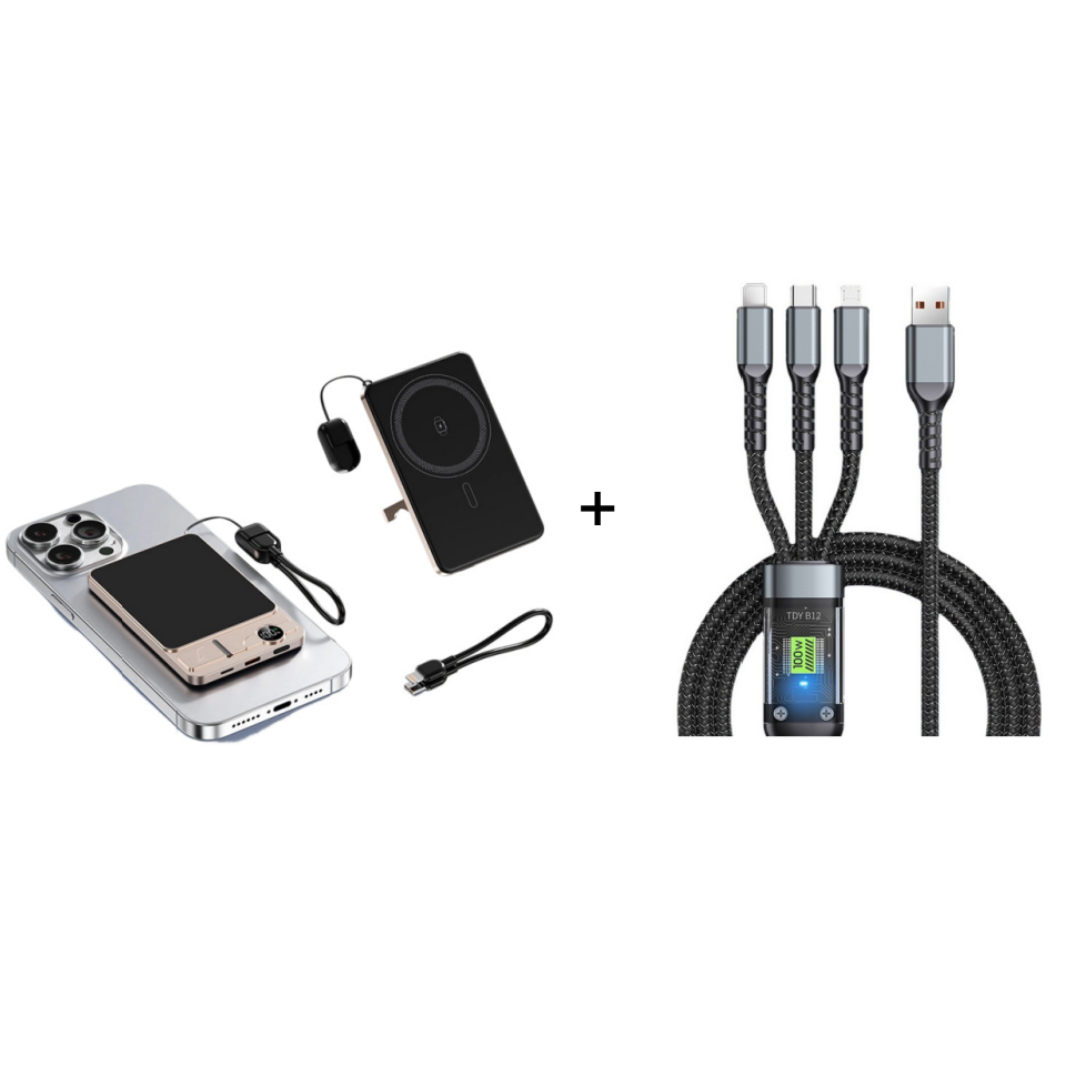 Chargeur magnétique professionnel pour voyageurs et professionnels | Filaire 22,5 W & sans fil 15 W | 10 000 mAh | Livraison rapide