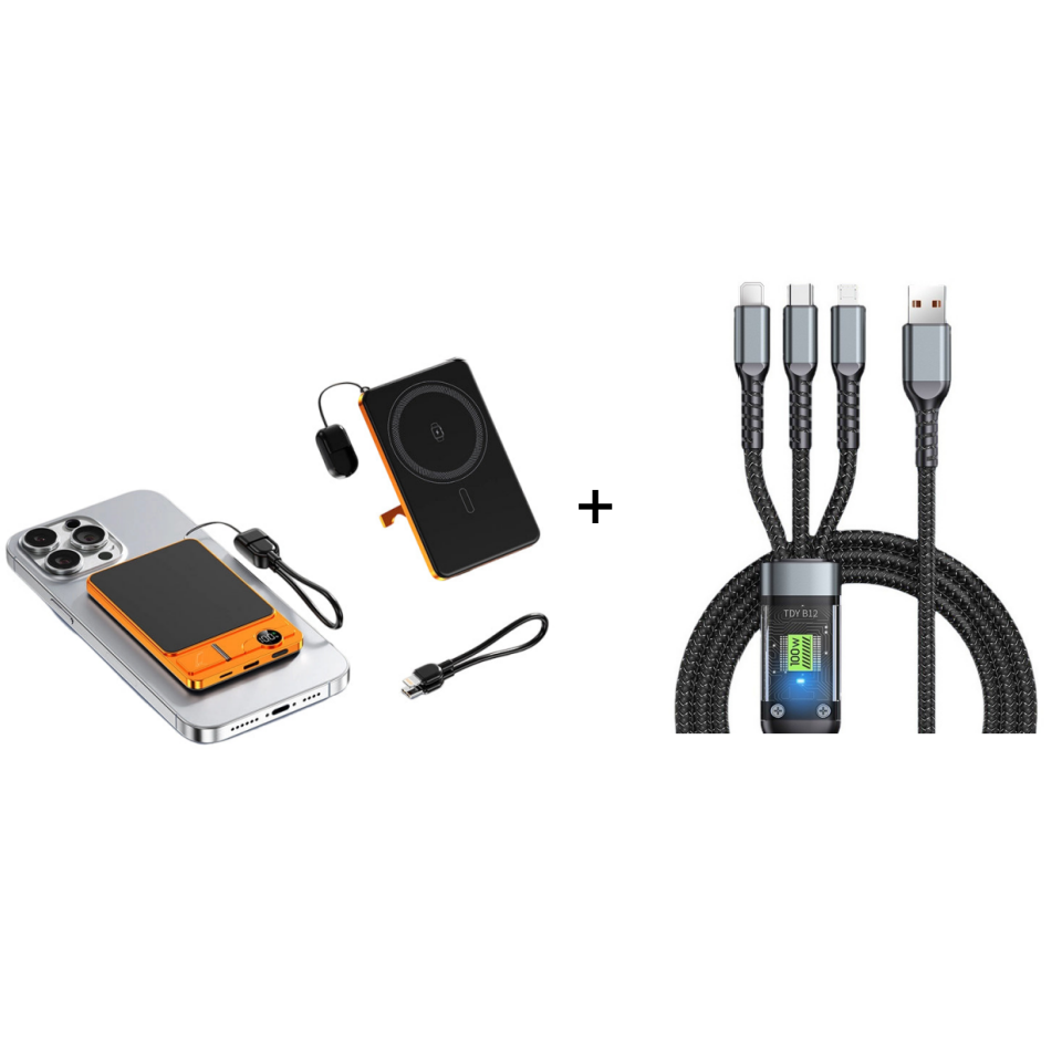 Chargeur magnétique professionnel pour voyageurs et professionnels | Filaire 22,5 W & sans fil 15 W | 10 000 mAh | Livraison rapide