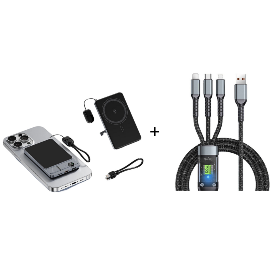 Chargeur magnétique professionnel pour voyageurs et professionnels | Filaire 22,5 W & sans fil 15 W | 10 000 mAh | Livraison rapide