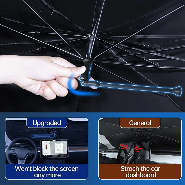 Parapluie de voiture pliable à 50 % - Protection contre la chaleur et les rayons UV - Idéal pour garder votre voiture au frais !