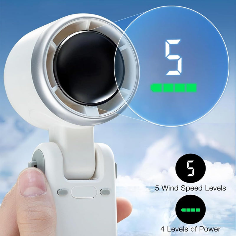Ventilateur à main Turbo 3-en-1 – 5 vitesses, autonomie de 24 h | Le cadeau idéal pour la fête des Pères et les usagers des transports