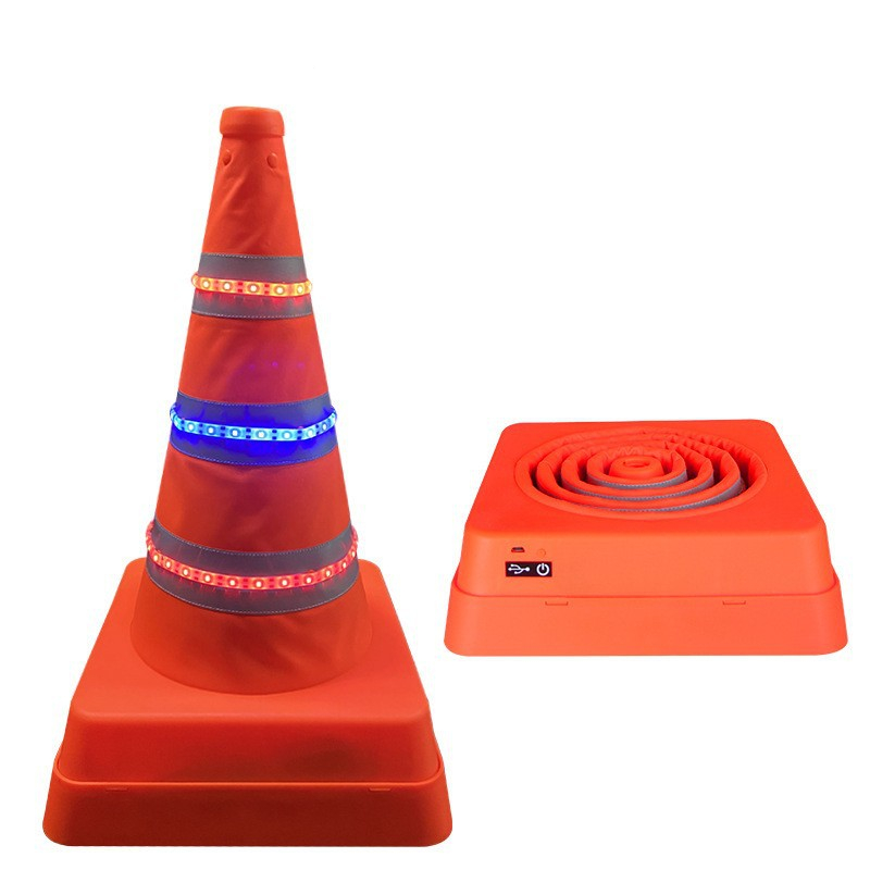 Cône de signalisation pliable réfléchissant