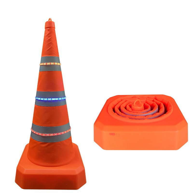 Cône de signalisation pliable réfléchissant