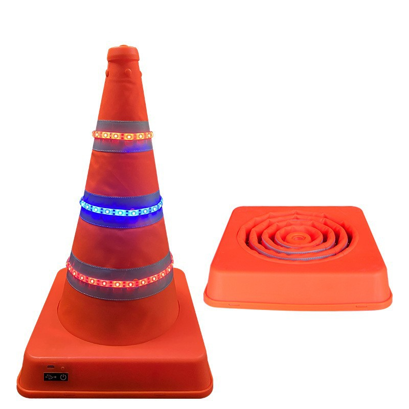 Cône de signalisation pliable réfléchissant