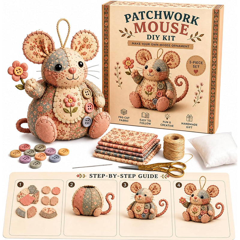 Kit de couture pour souris en peluche vintage fabriquée à la main