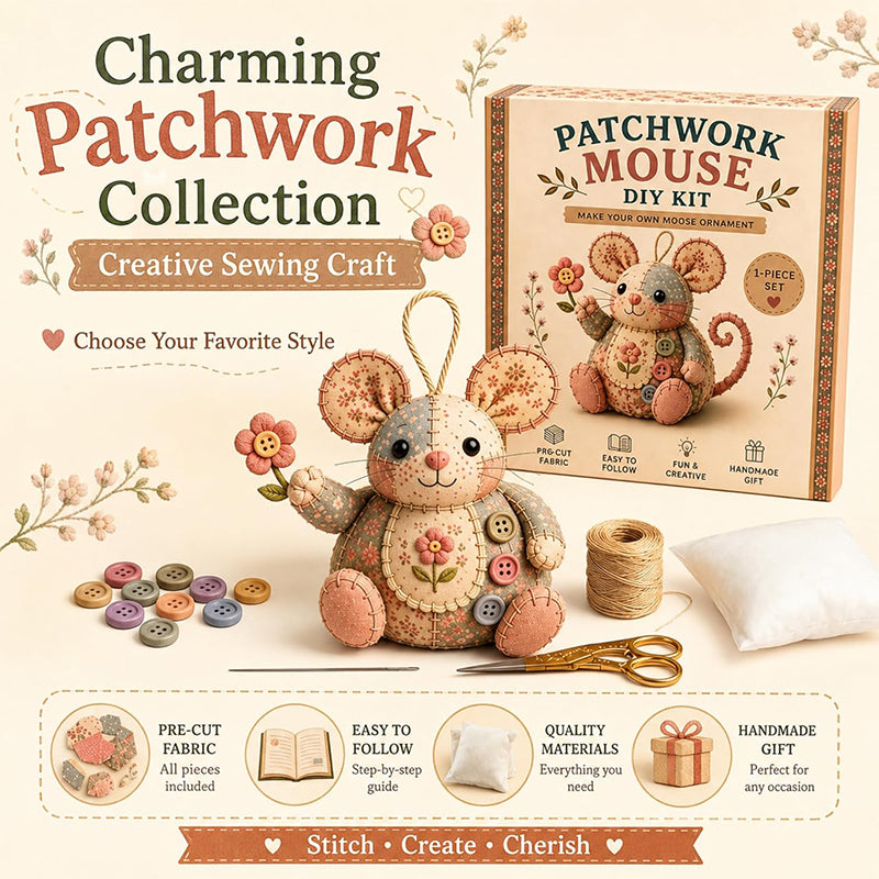 Kit de couture pour souris en peluche vintage fabriquée à la main