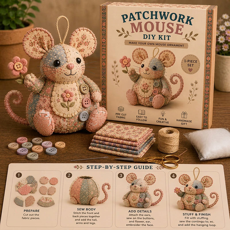 Kit de couture pour souris en peluche vintage fabriquée à la main