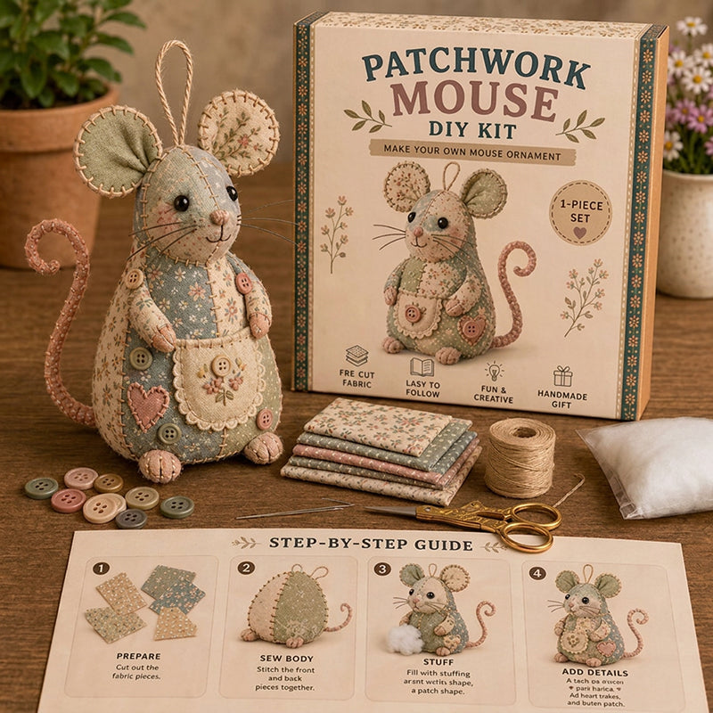 Kit de couture pour souris en peluche vintage fabriquée à la main