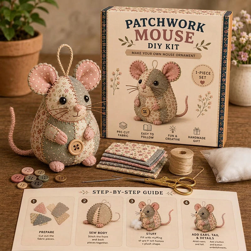 Kit de couture pour souris en peluche vintage fabriquée à la main