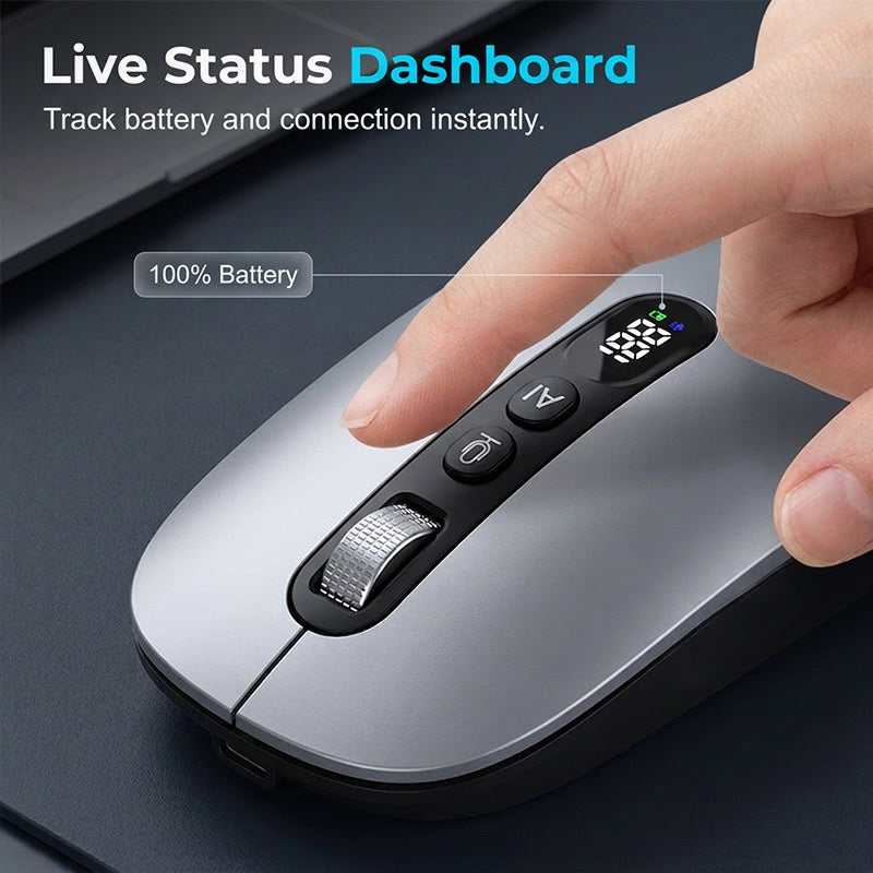 Souris sans fil intelligente AI à commande vocale, traduction en temps réel, clic silencieux pour une productivité accrue au travail et aux études !