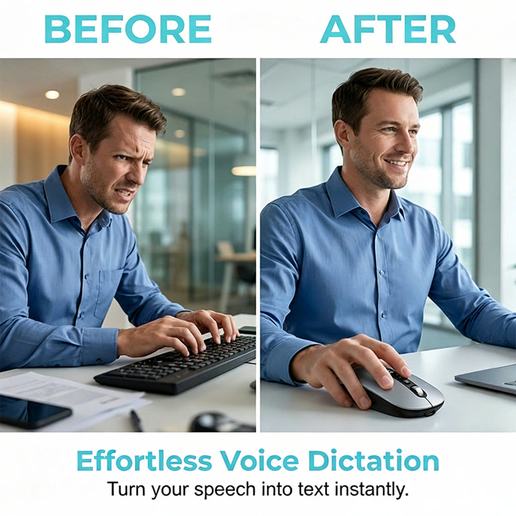 Souris sans fil intelligente AI à commande vocale, traduction en temps réel, clic silencieux pour une productivité accrue au travail et aux études !