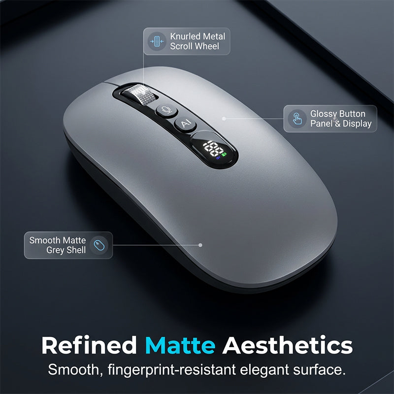 Souris sans fil intelligente AI à commande vocale, traduction en temps réel, clic silencieux pour une productivité accrue au travail et aux études !