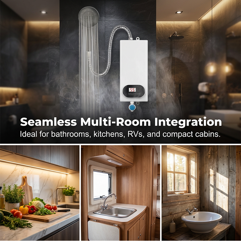 Chauffe-eau électrique instantané compact sans réservoir©\Affichage LED de la température avec protection multi-sécurité