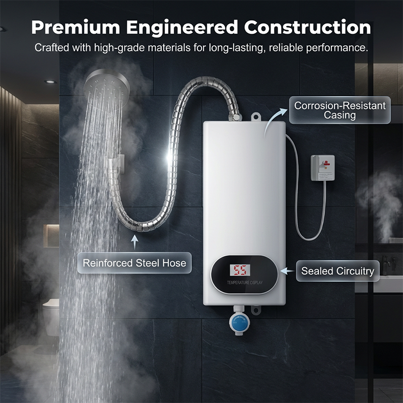 Chauffe-eau électrique instantané compact sans réservoir©\Affichage LED de la température avec protection multi-sécurité