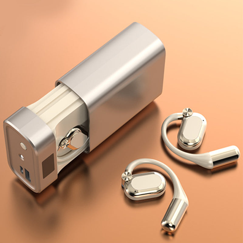 Écouteurs sans fil à oreille libre – Confort optimal, Bluetooth 5.4 et étui avec lampe torche LED