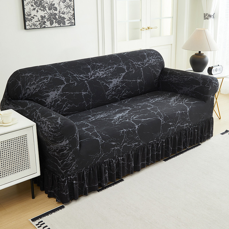 Housse de canapé très extensible – Ourlet volanté et protection complète