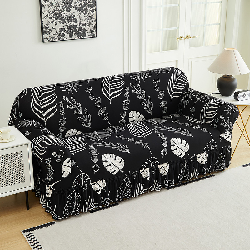 Housse de canapé très extensible – Ourlet volanté et protection complète