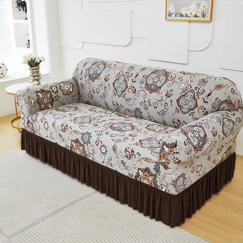 Housse de canapé très extensible – Ourlet volanté et protection complète