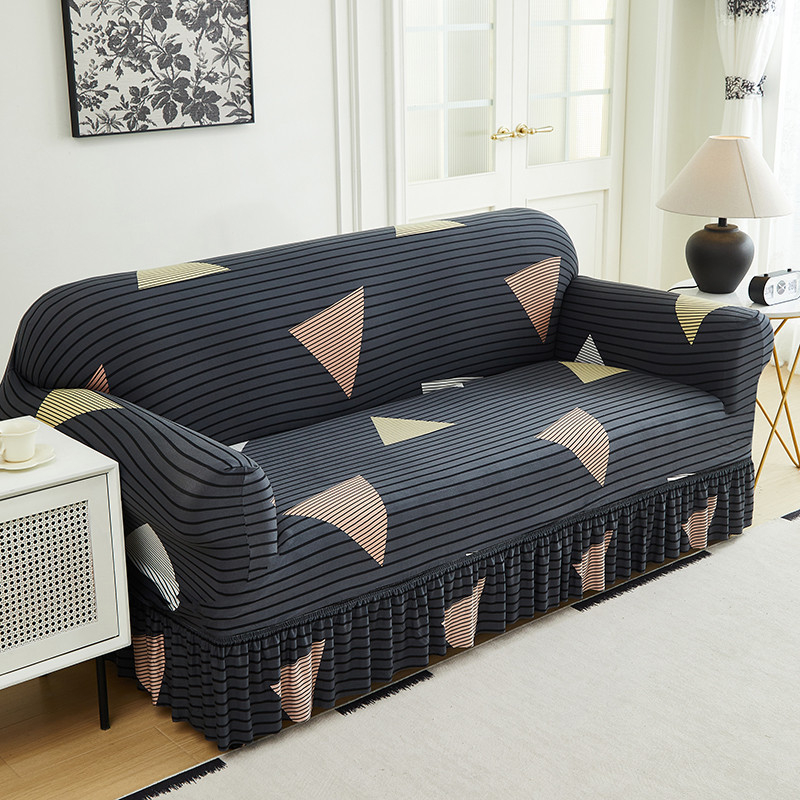 Housse de canapé très extensible – Ourlet volanté et protection complète