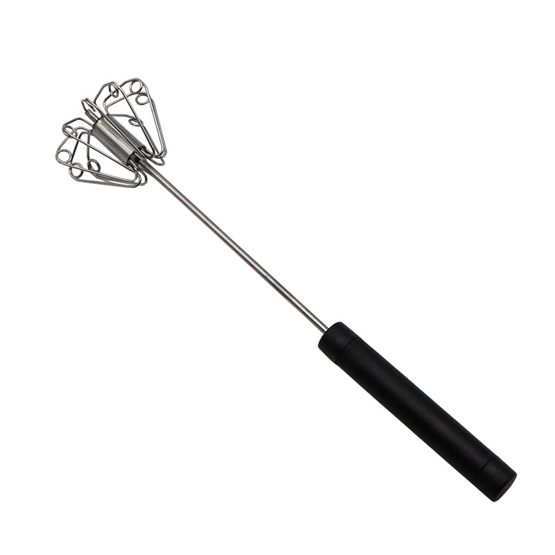 Fouet à œufs semi-automatique en acier inoxydable – Rapide et durable – Parfait pour les œufs, la pâte ou la crème – Fouettage doux sans effort