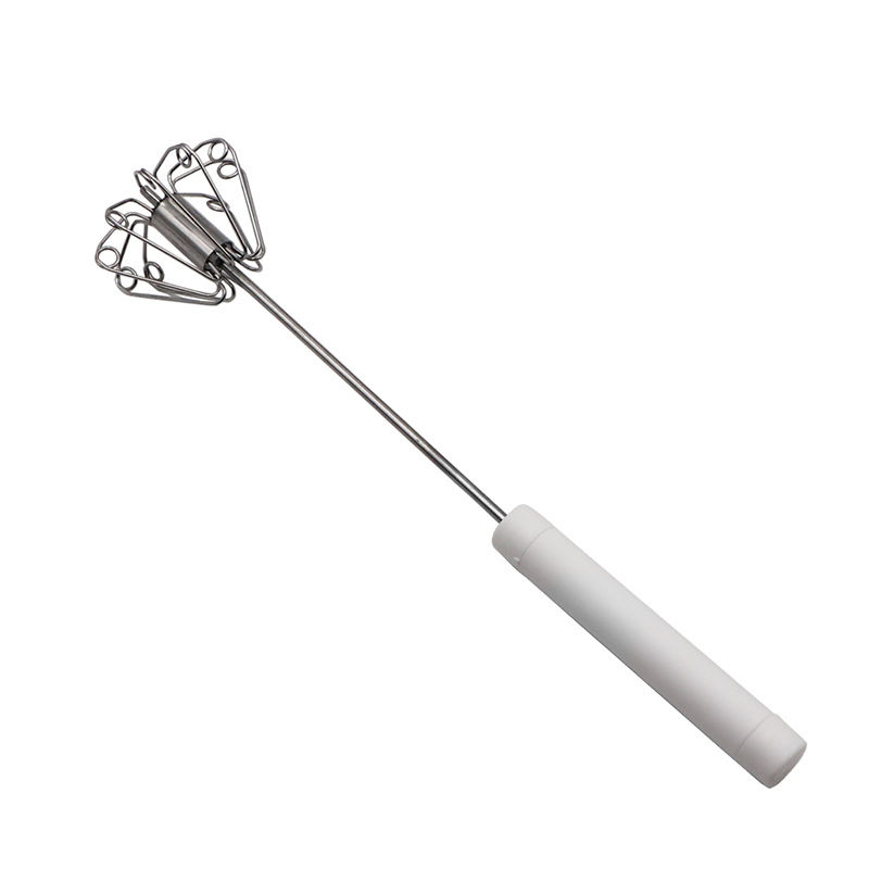 Fouet à œufs semi-automatique en acier inoxydable – Rapide et durable – Parfait pour les œufs, la pâte ou la crème – Fouettage doux sans effort