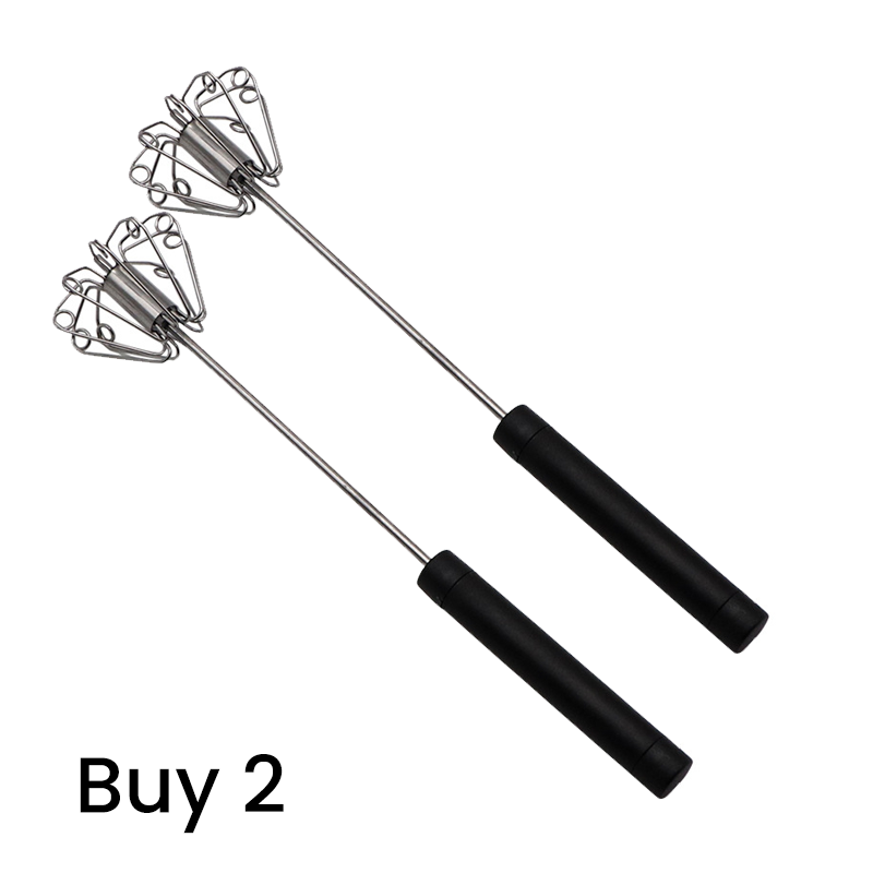 Fouet à œufs semi-automatique en acier inoxydable – Rapide et durable – Parfait pour les œufs, la pâte ou la crème – Fouettage doux sans effort