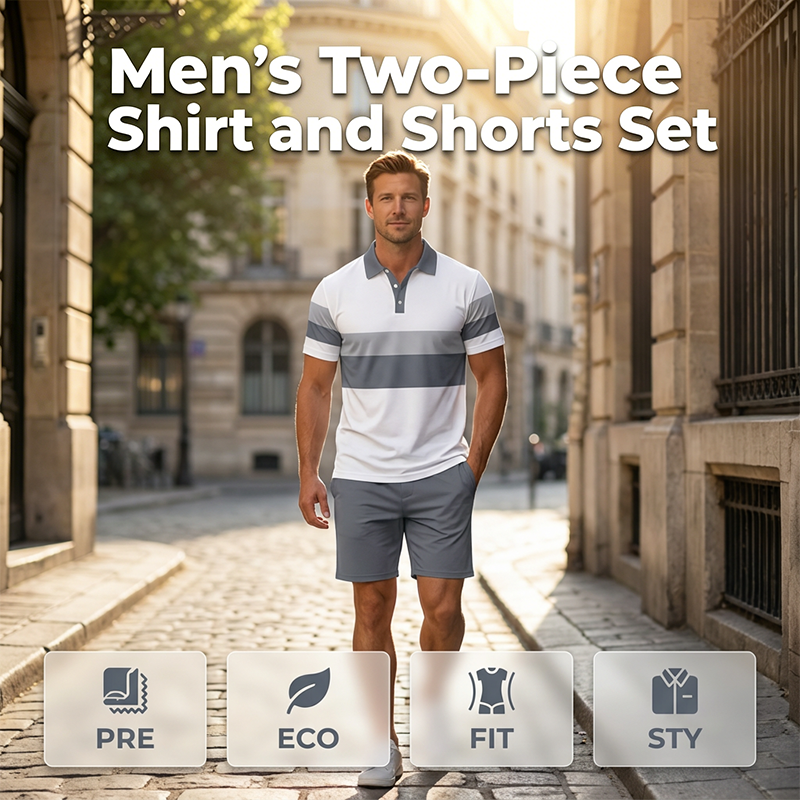Ensemble deux pièces chemise et short pour homme